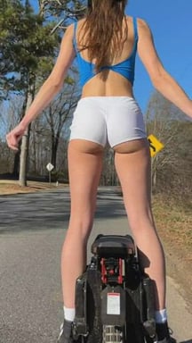 Have you ever seen a girl girl lady ride an electric unicycle?