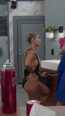 Whitney - highlights in ebony swimsuit indoors earlier today (BB23 US)