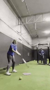 What could go wrong practicing softball indoors