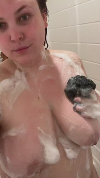 Just a dirty slut GF woman getting cleaned up