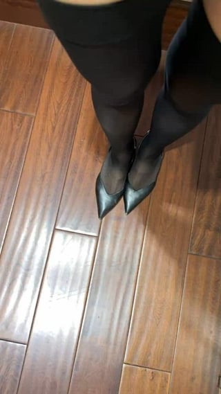 Walking with ebony Stocking