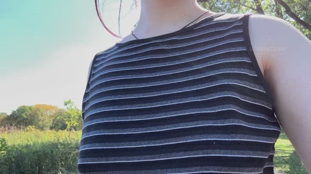 On my walk this morning, can you tell Im braless?