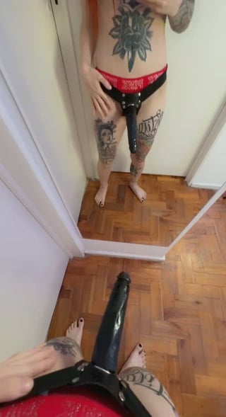 Such a nice spot to watch your sissy ass while u drool all over my bbc