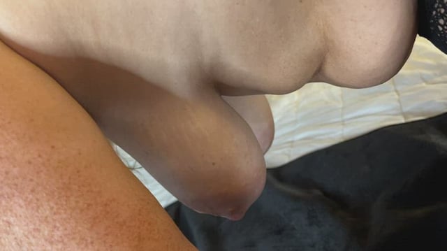 Swinging my huge hanging melons for you.