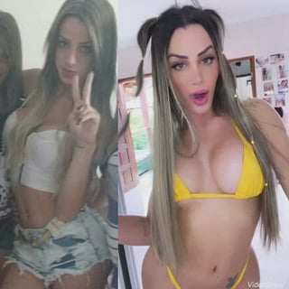 Tgirl Before and after turning into a Bimbo lady for men to have fun with
